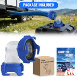 90 Degree RV Tote Tank Adapter, Clear RV Sewer Hose Elbow Fitting with 4 Swivel Bayonet Prongs Leak-Proof Double Odor-Tight Sealing Ring for RV Camping Portable Waste Tank Sewer Hoses, Blue