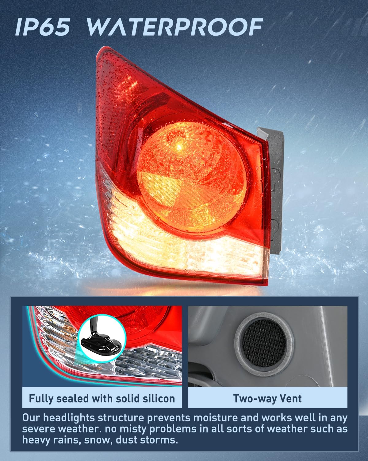 Taillight Assembly Compatible with 2011 2012 2013 2014 2015 Chevy Cruze 2016 Limited Outer Tail Light OE Style Rear Lamp Replacement Driver Side