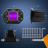 Flush Mount LED Light Pods 2 PCS 42 W Purple Upgraded Spot Flood Combo Bumper Driving Decoration Neon Light Bar Off Road Lights 12V 24V Lighting for Truck ATV UTV SUV Pickup Van Boat Tractor