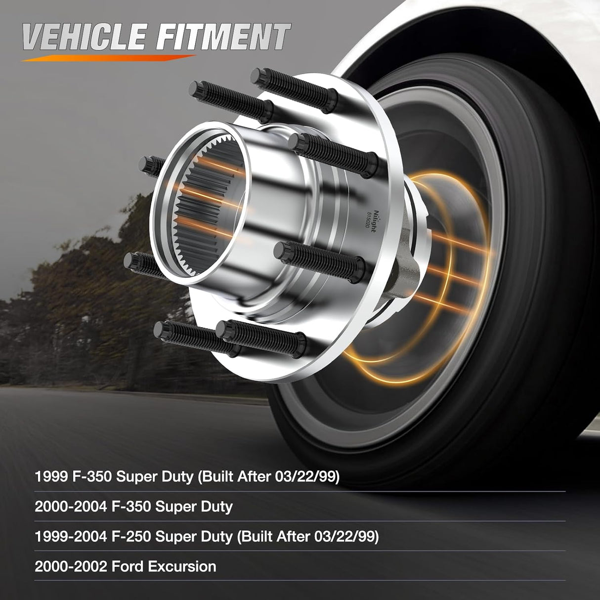 Front Wheel Bearing Hubs for 1999-2004 F-250 F-350 Super Duty, 4WD | For 2000 2001 2002 2003 2004 Ford F-250/F-350 Super Duty, Direct Replacement, Heavy-Duty Construction-2Pack