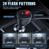 2PCS 24 inch Truck Grille Strobe Lights Strip 384 LED Emergency Light Blue Flexible Side Flashing Warning Caution Safety Waterproof Lighting Kit for Trucks Tow Plow Construction Vehicles