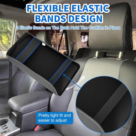 Center Console Cover Compatible with Toyota 4Runner 2010-2021 2022 2023 2024 PVC Leather Armrest Cover for Car Middle Console Cover Center Console Cushion Pad Car Armrest Box Cover,Black