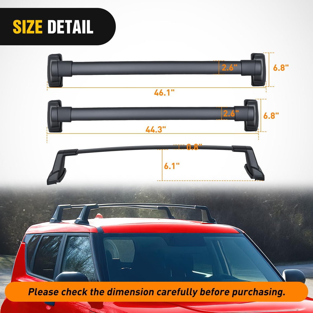 Roof Rack Cross Bars Compatible with Kia Soul 2020 2021 2022 with Factory Side Rails,220LBS Adjustable Aluminum Less Wind Noise Car Crossbars for Cargo Carrier Luggage Box Kayak Tent Snowboard