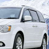 Window Visors for Dodge Grand Caravan 2008-2020 Outside Mount | For Chrysler Town & Country 2008-2016, VW Routan 2009-2012, Tape-On Rain Guards Vent Visors Smoke Tint, 4PCS