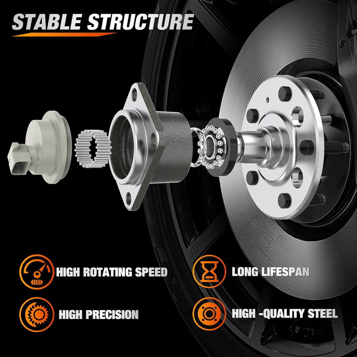 Rear Wheel Bearing Hubs for Chevy Impala 2000-2013 FWD | For 2005-2009 Buick Allure Lacrosse, 1997-2002 Buick Century, 1997-2004 Buick Regal, 1997-2005 Chevy Venture-2Pack