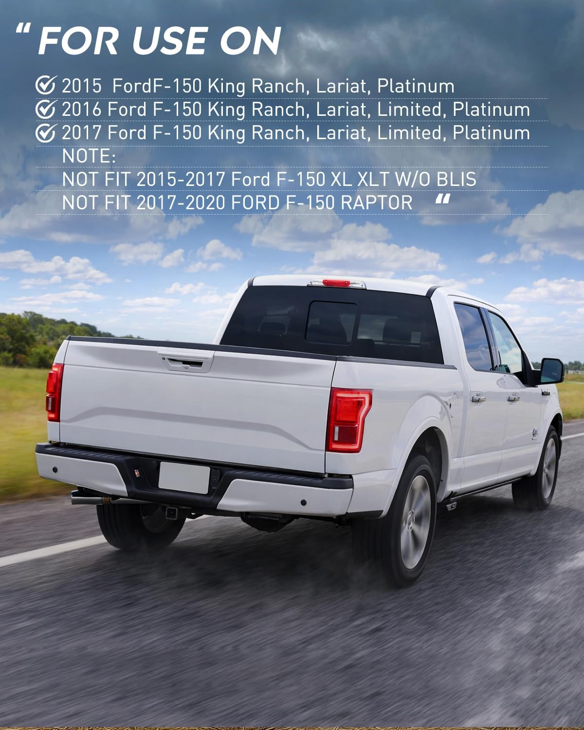 Taillight Assembly Compatible with 2015 2016 2017 Ford F150 Rear Tail Light with Blind Spot Lamp Replacement LED OE Style Module NOT Included Drive and Passenger Side