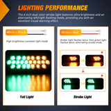 Strobe Lights 2PCS 6Inch Oval 24LED Amber Green Warning | Recessed Rubber Grommet IP67 Waterproof Marker Clearance Road Flare Emergency Lights for Trailer Truck Pickup Camper RV Boat