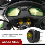8PCS Round Rocker Switches 12V 24V 20A Yellow LED Toggle swtiches SPST with 16AWG Presoldered Wires 3Pin 2Position for Car Truck Vehicle Boat Marine Rocker On Off Control