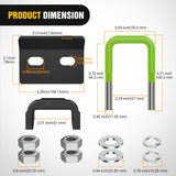 Trailer Hitch Tightener for 2 Inch Trailers Hitches Mount Anti Rattle Heavy Duty Steel with Rubber Cover Green U Bolt Matte Black Plate Electrophoresis Anti-Rust Triple Protective