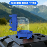 90 Degree RV Tote Tank Adapter, Clear RV Sewer Hose Elbow Fitting with 4 Swivel Bayonet Prongs Leak-Proof Double Odor-Tight Sealing Ring for RV Camping Portable Waste Tank Sewer Hoses, Blue