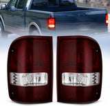 Taillight Assembly Compatible with 2001 2002 2003 2004 2005 2006 2007 2008 2009 2010 2011 Ford Ranger without STX Model Rear Lamp OE Style Driver and Passenger Side Dark Red Lens