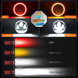 7 Inch Round LED Halo Headlights w/Turn Signal Amber Light Red DRL High Low Beam 7 Inch Headlight Compatible with 2007 2008 2009 2010 2011 2012 2013 2014 2015 2016 2017 2018 Wrangler JK JKU