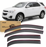 Outside-Mount Window Rain Guards for Chevy Equinox 2010-2017, 4PCS | Window Visors for Fresh Air Circulation While Driving, Chevy Equinox 2010 2011 2012 2013 2014 2015 2016 2017, Smoke Tinted