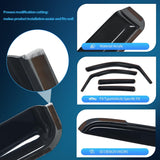 in Channel Rain Guards for Honda Ridgeline 2017 2018 2019 2020 2021 2022 2023 2024 2025 Original Window Deflectors, Vent Window Visors-4PCS