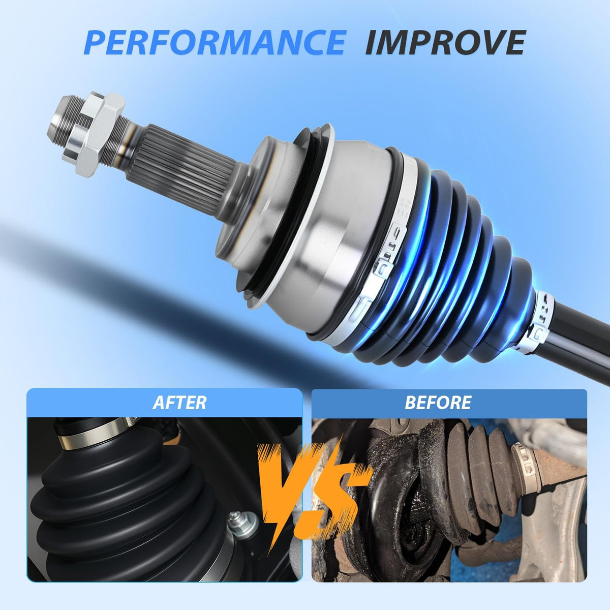 CV Axle Shaft Assembly | Compatible with 2009-2018 Toyota Corolla L4 1.8L 2003-2013 Toyota Matrix 2003-2010 Pontiac Vibe Front Half-Shaft Replacement