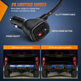 48 Inch 288 LED Tailgate Strobe Light Strip Blue White | 28 Light Modes Double Row Waterproof Warning Rear Window Lamp for Pickup, Trailers, Construction Vehicles, Car, SUV