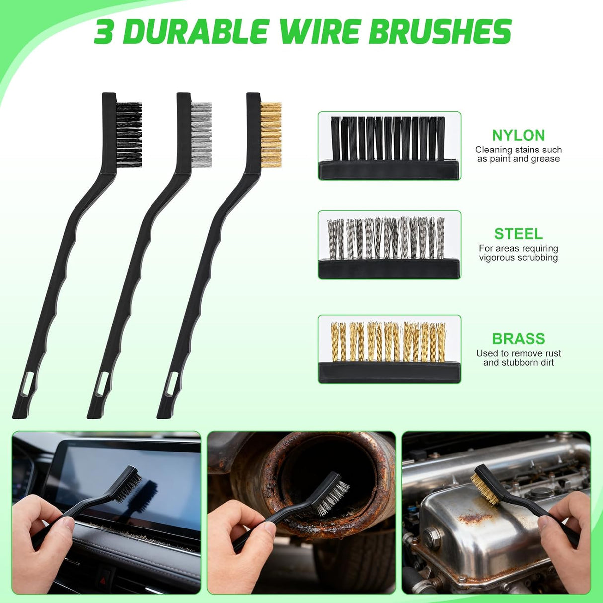 Automotive Tools 52PCS Car Detailing Kit Auto Cleaning Tools Wash Set with Storage Carry Bag Home Use for Interior Exterior Deep Clean Polish Car Care Windshield Dashboard Seat Air Vents Wheels Tires, Green