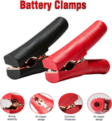 Battery Alligator Clamp to Female Cigarette Lighter Socket Adapter | 4.9FT / 1.5m Clips 16AWG Copper Power Cord Wire with 15A Fuse Holder for Vacuum Cleaner Tire Pump