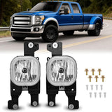 Fog Lights Assembly Compatible with 2008 2009 2010 FORD F-250 F-350 F-450 F-550 F250 F350 F450 F550 SUPER DUTY Clear Lens w/H10 12V 42W Bulbs