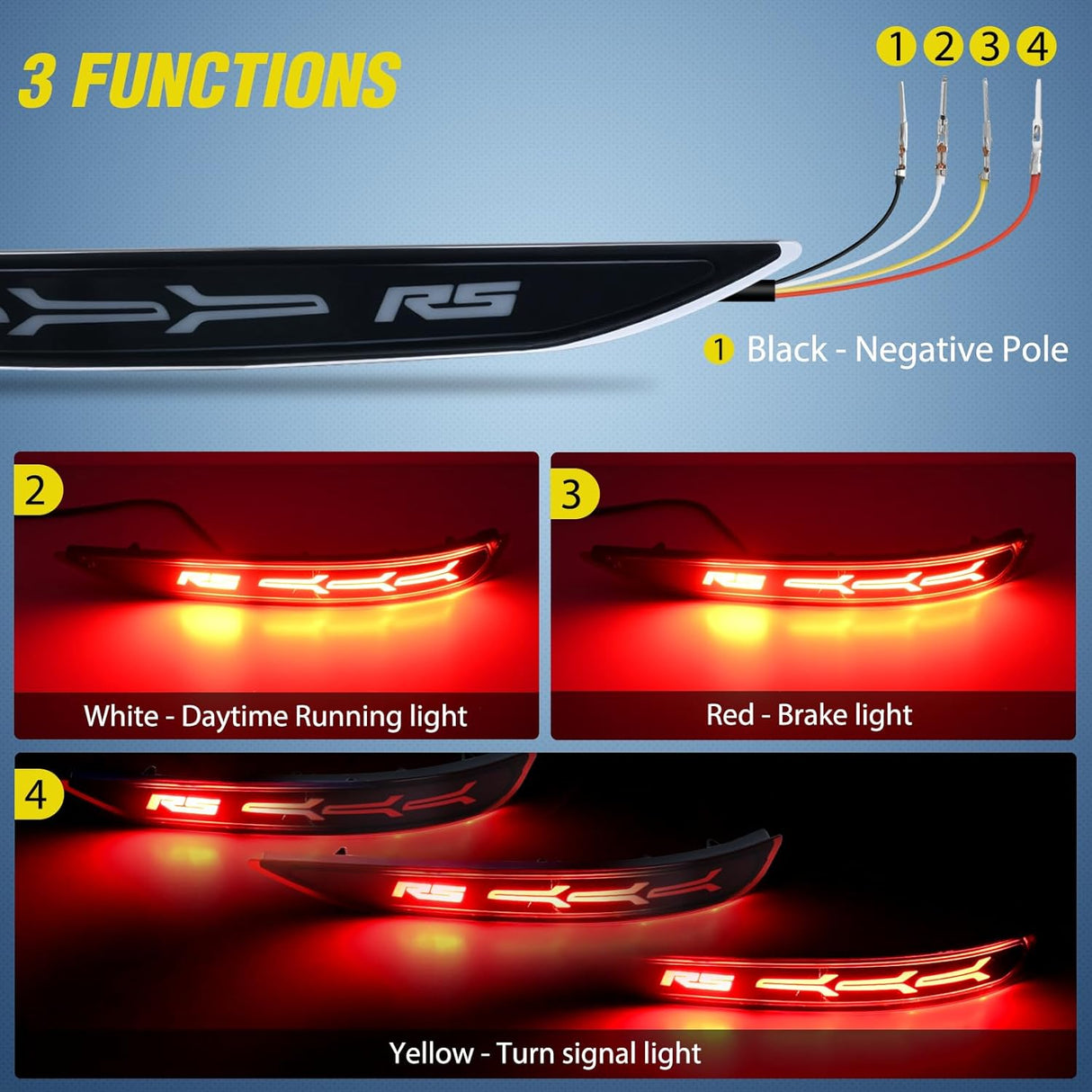 Rear Bumper Tail Light Compatible with 2017 2018 2019 2020 2021 2022 Chevy Equinox Smoke Lens LED Reflector Bumper Lamps Brake Turn Signal Sequential Flashing Driving Taillights Replacement