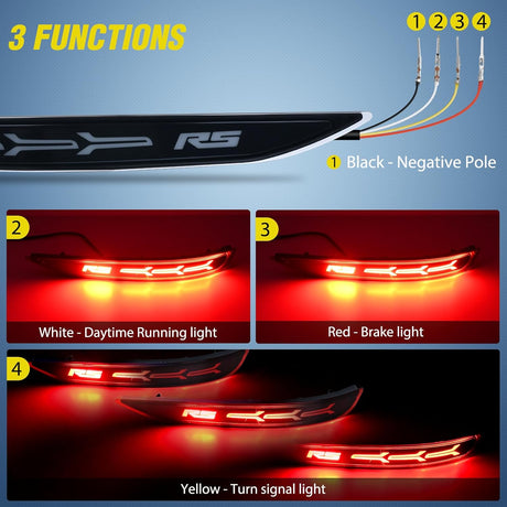 Rear Bumper Tail Light Compatible with 2017 2018 2019 2020 2021 2022 Chevy Equinox Smoke Lens LED Reflector Bumper Lamps Brake Turn Signal Sequential Flashing Driving Taillights Replacement
