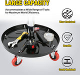 Rolling Mechanic Stool 330LBS Pneumatic Adjustable Swivel PU Seat | 360° Swivel Casters Steel Tool Tray Waterproof Seat for Garage Auto Repair Shop Workshop Warehouse Heavy Duty Workbench Stool