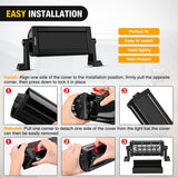 7.5 Inch 36 W Spot LED Light Bar Black Cover | Protective Durable Polycarbonate Lens, Waterproof Dustproof Scratch-Proof for Double Row Side-Mounted Bumper Driving Fog Lamp
