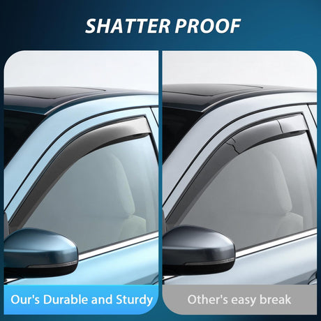 in-Channel Rain Guards for Toyota RAV4 2019 2020 2021 2022 2023 2024 2025, Smoke Tinted Side Window Visor Deflectors Vent Shades, Rain Protection & Wind Noise Reduction, 4PCS