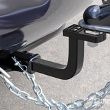 Trailer Hitch Ball Mount Fits 1-1/4 Inch Receiver Square | with 1/2 Inch Hitch Pin Clip 2000 lbs 5 Inch- Rise 3/4 Inch- Hole Gloss Black Powder Coat