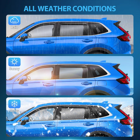 in Channel Rain Guard for Honda CR-V (CRV) 2023 2024 2025 2026, Window Deflectors Window Visors Rain Sun Wind Guards Shade Deflectors for Cars, Smoke Tinted, 4PCS