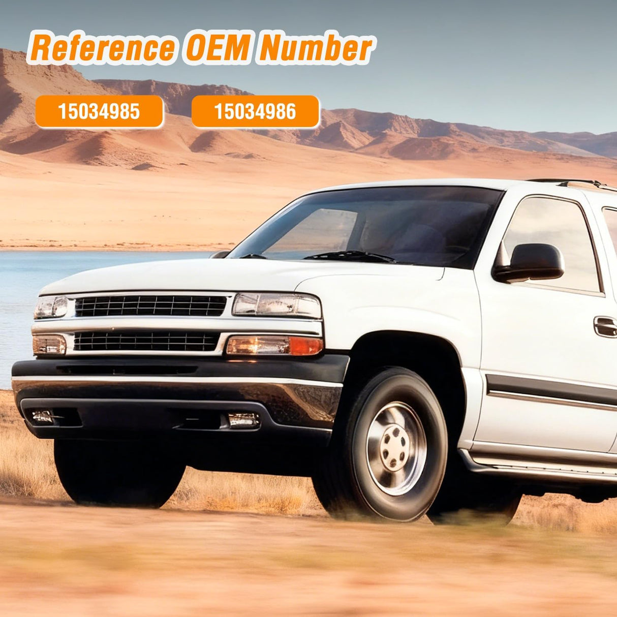 Exterior Front Left Right Car Door Handle with Keyhole Fit for 1999 00 01 02 03 04 05 06 07 Cadillac Escalade Chevy Avalanche Silverado Tahoe GMC Sierra Yukon Denali Replaces#15034985,15034986
