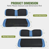 Golf Cart Seat Covers 2PCS Blue Black EZGO TXT RXV Club Car DS | Breathable Sandwich Mesh Sun Scratch Resistant Washable No Staple Fits 1994-2013 EZGO TXT RXV and 2000-2026 Club Car DS