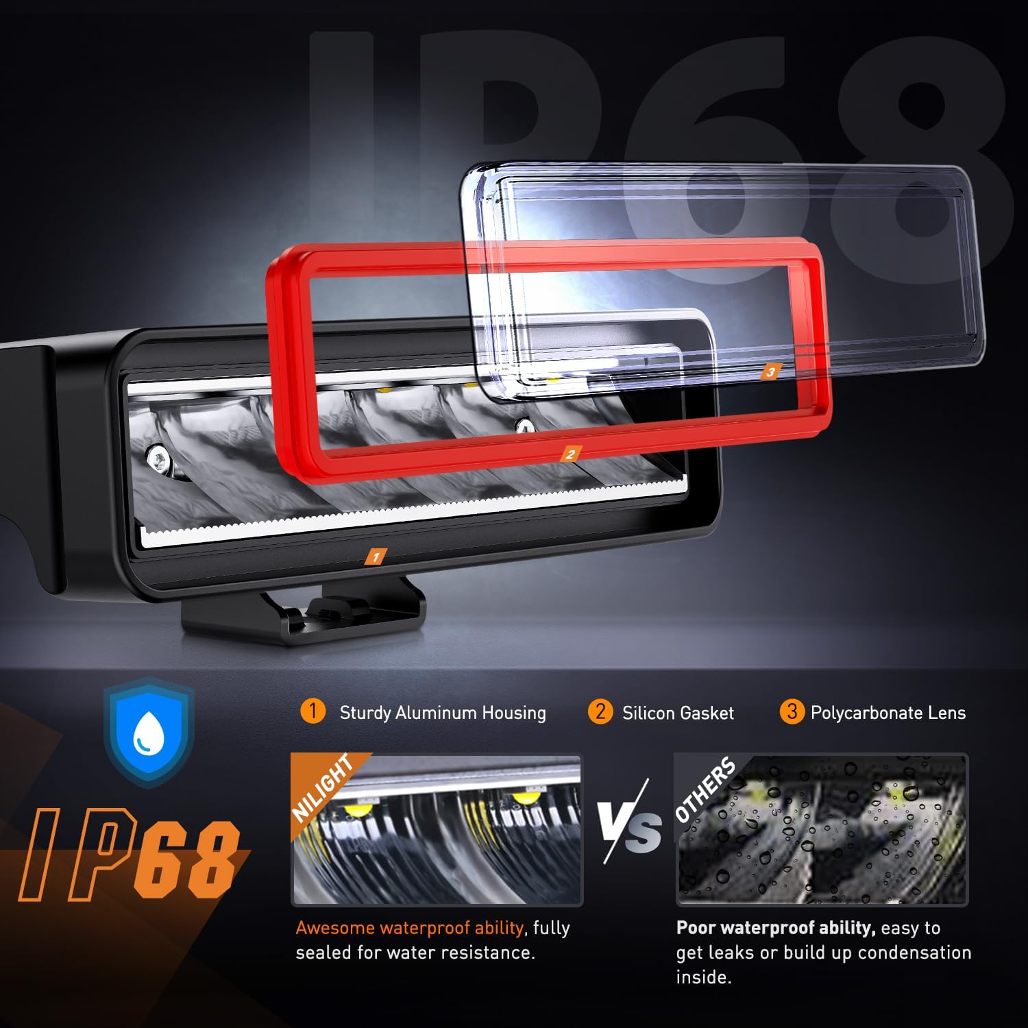 6.5" 30W 3250LM Spot LED Light Bars (Pair) | 16AWG DT Wire Nilight