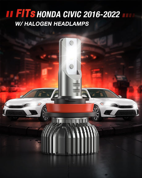 H7 LED Bulbs, 600% Brighter 1:1 Mini Size Halogen Replacement, 6500K Cool White LED Fog Lights, IP67 Waterproof, 2-Pack