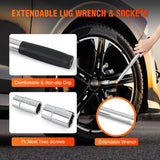 Scissor Jack Kit for Car 1.5 Ton(3307 lbs), Heavy Duty Portable Steel Scissor Lift Jack Car Tire Changing Kit with Ratchet & Lug Wrench for Sedan SUV MPV, 3.9 Inch-13.6 Inch Lifting Range, Black