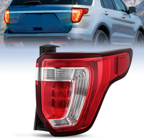 Taillight Assembly Compatible with 2016 2017 2018 2019 Ford Explorer Rear Lamp Replacement OE Style with LED and halogen bulbs Passenger Side