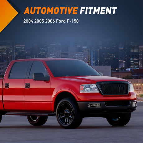 Fog Lights Assembly Compatible with 2004 2005 2006 Ford F-150 F150 Left Driver and Right Passenger Side Smoke Lens w/H10 12V 42W Bulbs