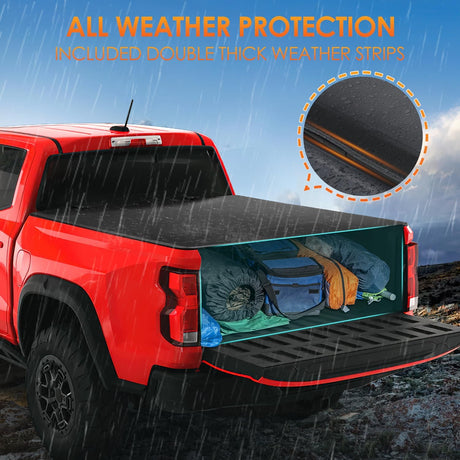 Soft Tri-fold Truck Bed Tonneau Cover Compatible with Chevy Colorado/GMC Canyon 2015-2026, 5.2ft