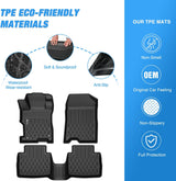 TPE Floor Mats for Honda Accord 2008 2009 2010 2011 2012 All Weather Custom Fit Heavy Duty Floor Liners