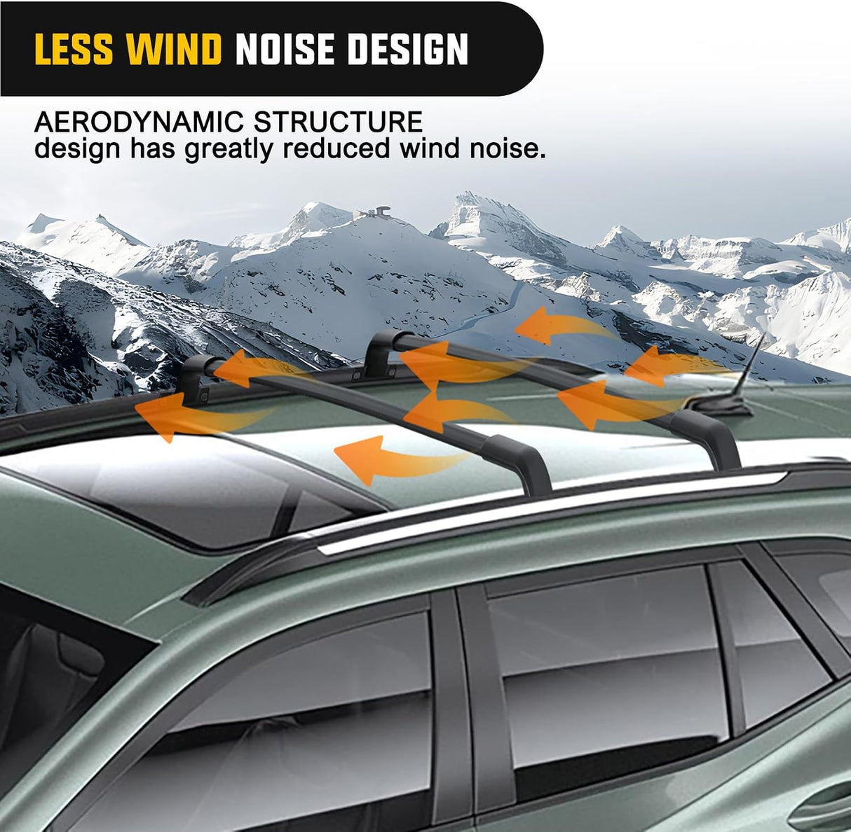 Roof Rack Cross Bars Compatible with 2023 2024 Chevrolet Chevy Trax 2RS ACTIV LT with Side Rails, Adjustable Aluminum Less Wind Noise Car Crossbars for Cargo Carrier Luggage Kayak Snowboard