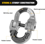 Safety Chain Connector Link, 1/2In Tow Hitch Hammerlock Coupling Link, 2 Pcs Forged Steel Tow Chain Connector for Chain Link/Recovery Rope Link/Shackle, 12000 lbs Load Limit, Grey