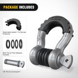 2 Pack 3/4 Inch D-Ring Shackle with 7/8 Inch Screw Pin 41,887lbs Break Strength, Heavy Duty Off Road Recovery Shackle with Isolators Washers for Use with Tow Strap, Winch, Off-Road Jeep Truck Vehicle