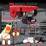 440LBS Electric Hoist 110V Electric Hoist Winch with Wireless & Wired Remote Control, Hoist Lift Winch Single/Double Slings 39FT Lifting Height w Emergency Stop for Garage Warehouse Factories