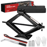 Scissor Jack Kit for Car 2 Ton(4409 lbs), Heavy Duty Portable Steel Scissor Lift Jack Car Tire Changing Kit with Ratchet & Lug Wrench for Sedan SUV MPV, 3.9 Inch-15.7 Inch Lifting Range, Black
