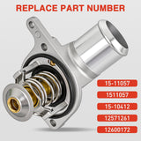 Aluminium Thermostat Housing Assembly Fit for Chevy Silverado Suburban Tahoe Cadillac CTS Buick Rainier GMC Sierra Yukon H2 Engine Coolant Thermostat Housing 15-11057 12600172 1510412 12571261