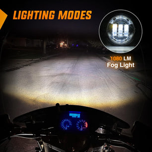Motorcycle 4.5Inch Chrome LED Fog Lights 2Pcs Nilight