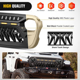 Front Grille Cover for 2018 2019 2020 2021 2022 2023 2024 2025 Wrangler JL and Gladiator JT with LED Amber Lights Matte Black