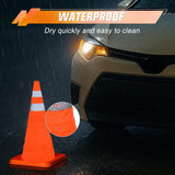 24 Inch Collapsible Traffic Safety Cones 2 Pack - Bright Orange Parking Cones with Reflective Collars for Roadside Emergency, Parking, Driving Practice