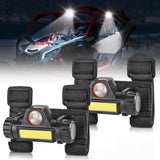 UTV Dome Light 2 PCS Spot Flood Combo Beam LED Interior Lights Universal 1.5”-2.0” Roll Bar Mount Lighting for ATV Can-Am Polaris RZR Dune Buggy Golf Cart Off-Road Vehicle Boat
