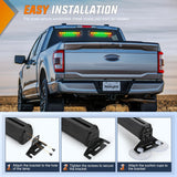 162 LED Traffic Advisor Strobe Light Bar 2-in-1 Amber Green Emergency Warning Hazard Lights with Controller 4 Switchable Color 36 Flash Pattern for Trucks Cars Tow Plow Construction Vehicles